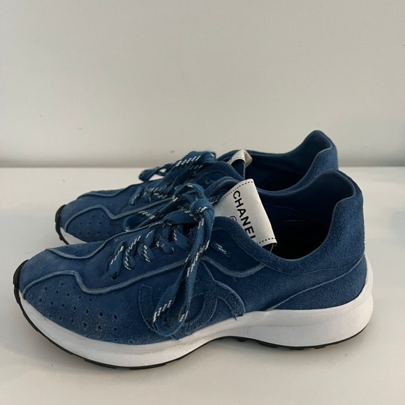 Chanel SS21 Blue Sneakers size 36.5 - Picture 3 of 5
